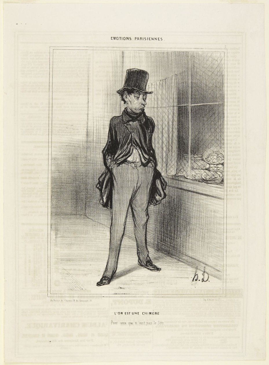 Das Gold ist eine Chimäre, Nummer 2 aus der Serie Émotions Parisiennes aus Le Charivari von Honoré Daumier