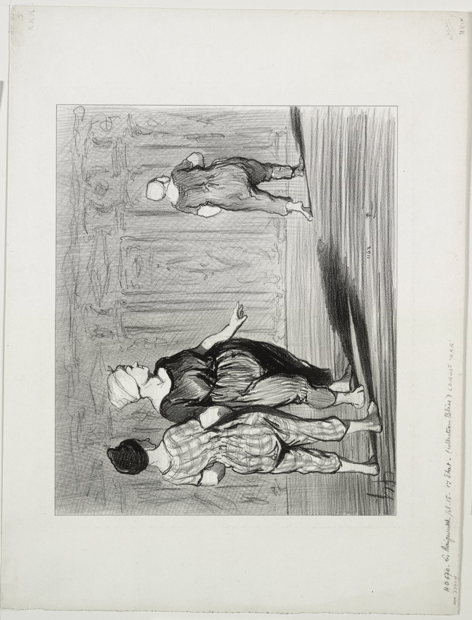 Die Badenden, Platte 15: Es ist wieder sie, eine hübsche Mode, Madame Coquardeau! von Honoré Daumier