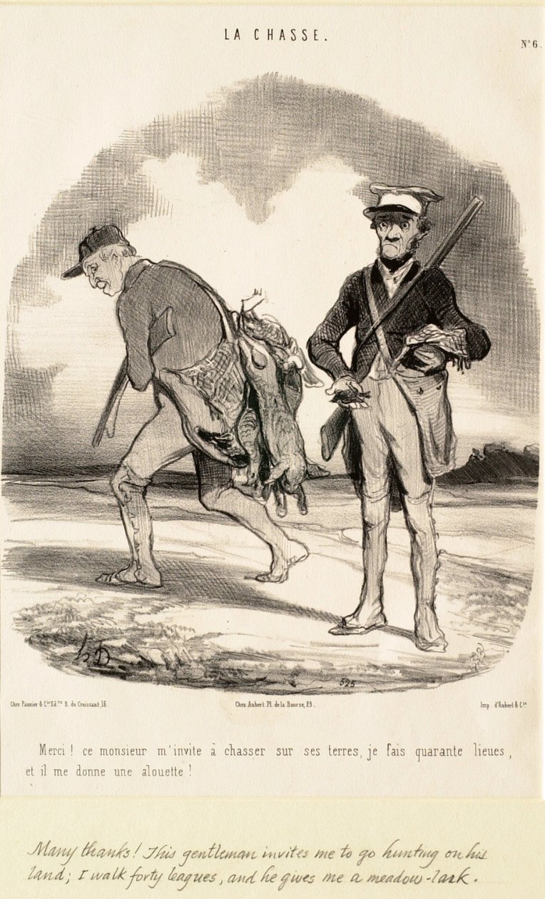 Vielen Dank! Dieser Herr lädt mich zum Jagen ein von Honoré Daumier