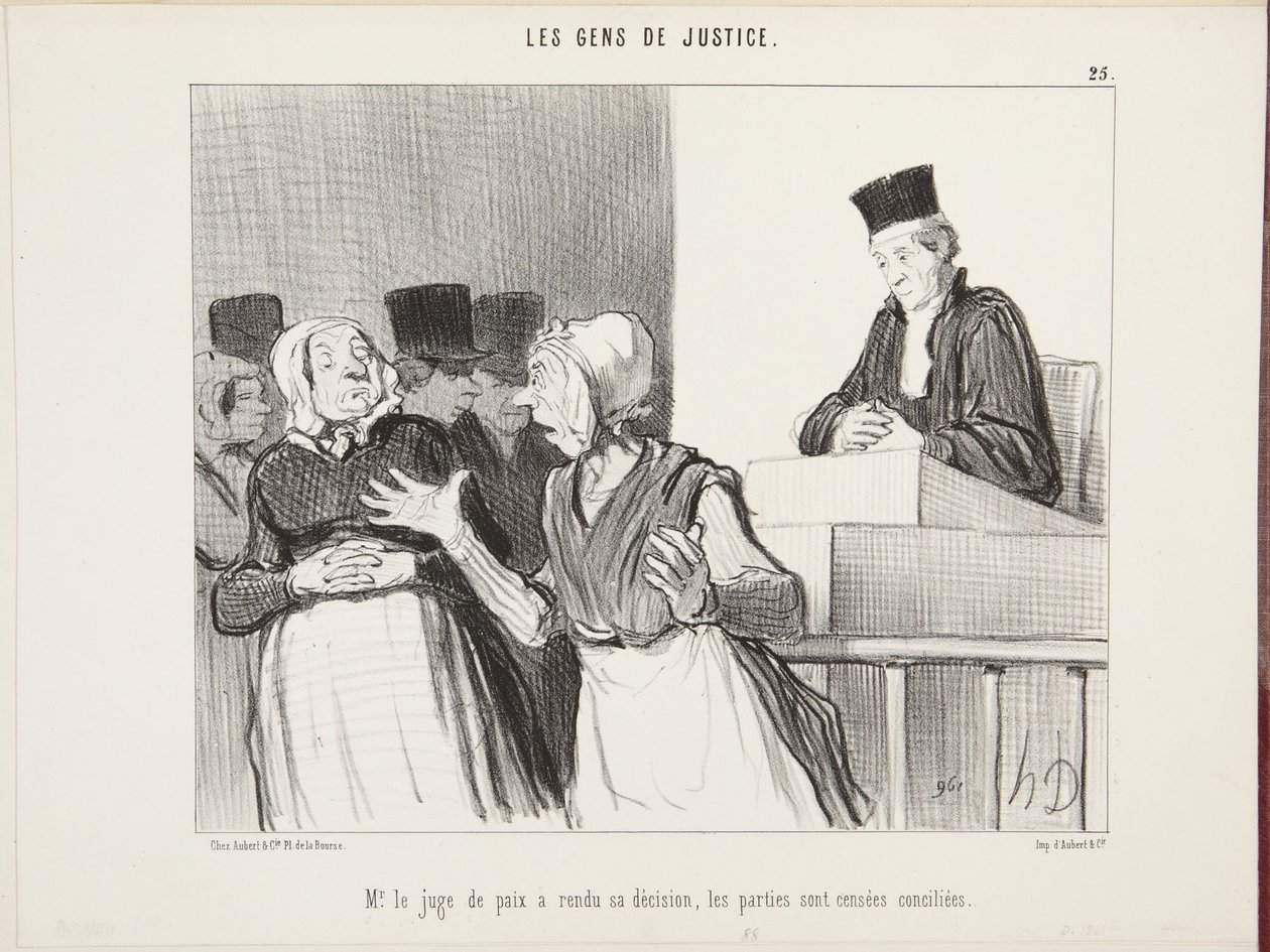 Herr Friedensrichter hat seine Entscheidung getroffen, die Parteien gelten als versöhnt von Honoré Daumier