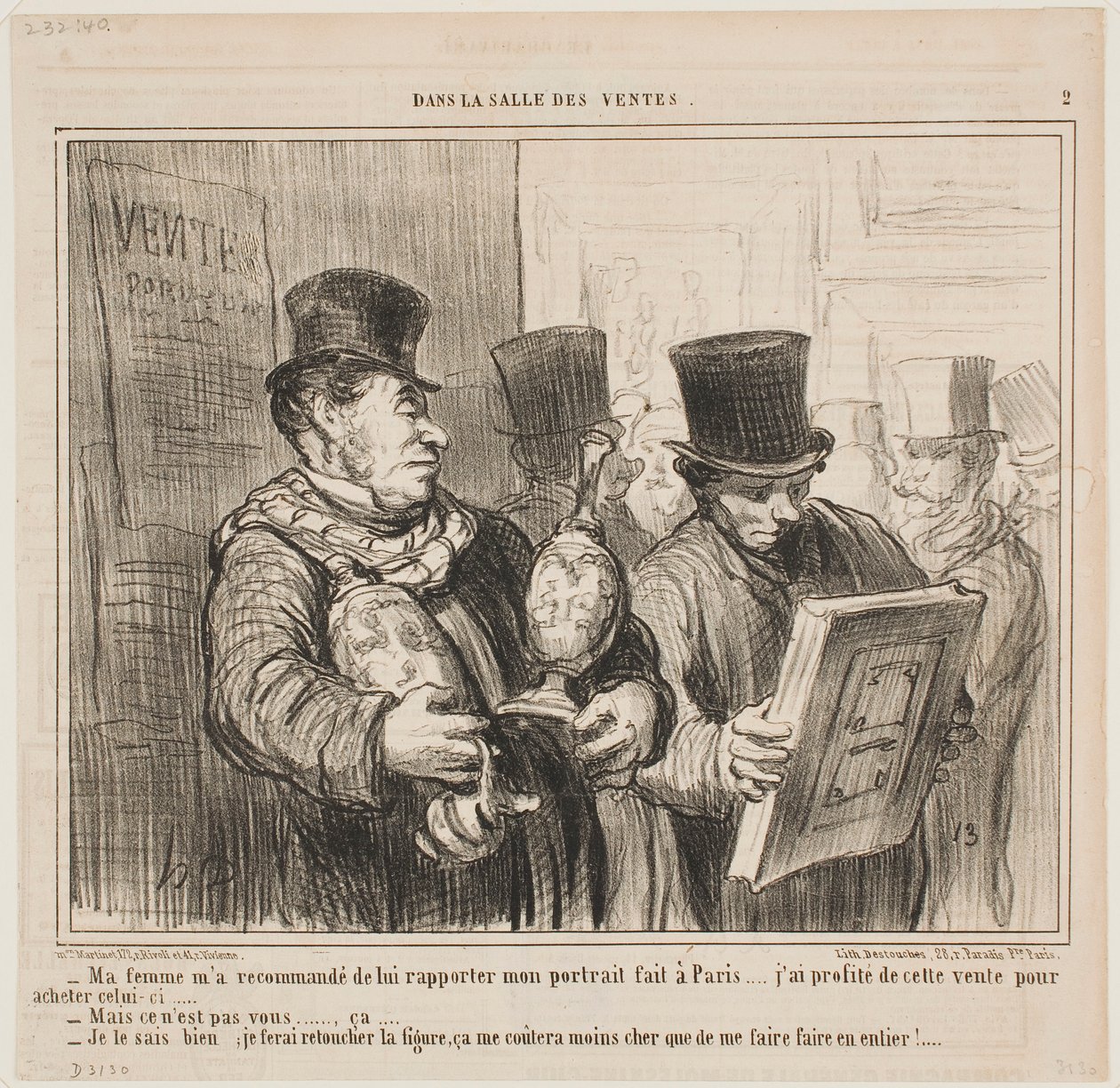 Meine Frau hat mich gebeten, mein Porträt machen zu lassen, wenn ich in Paris bin von Honoré Daumier