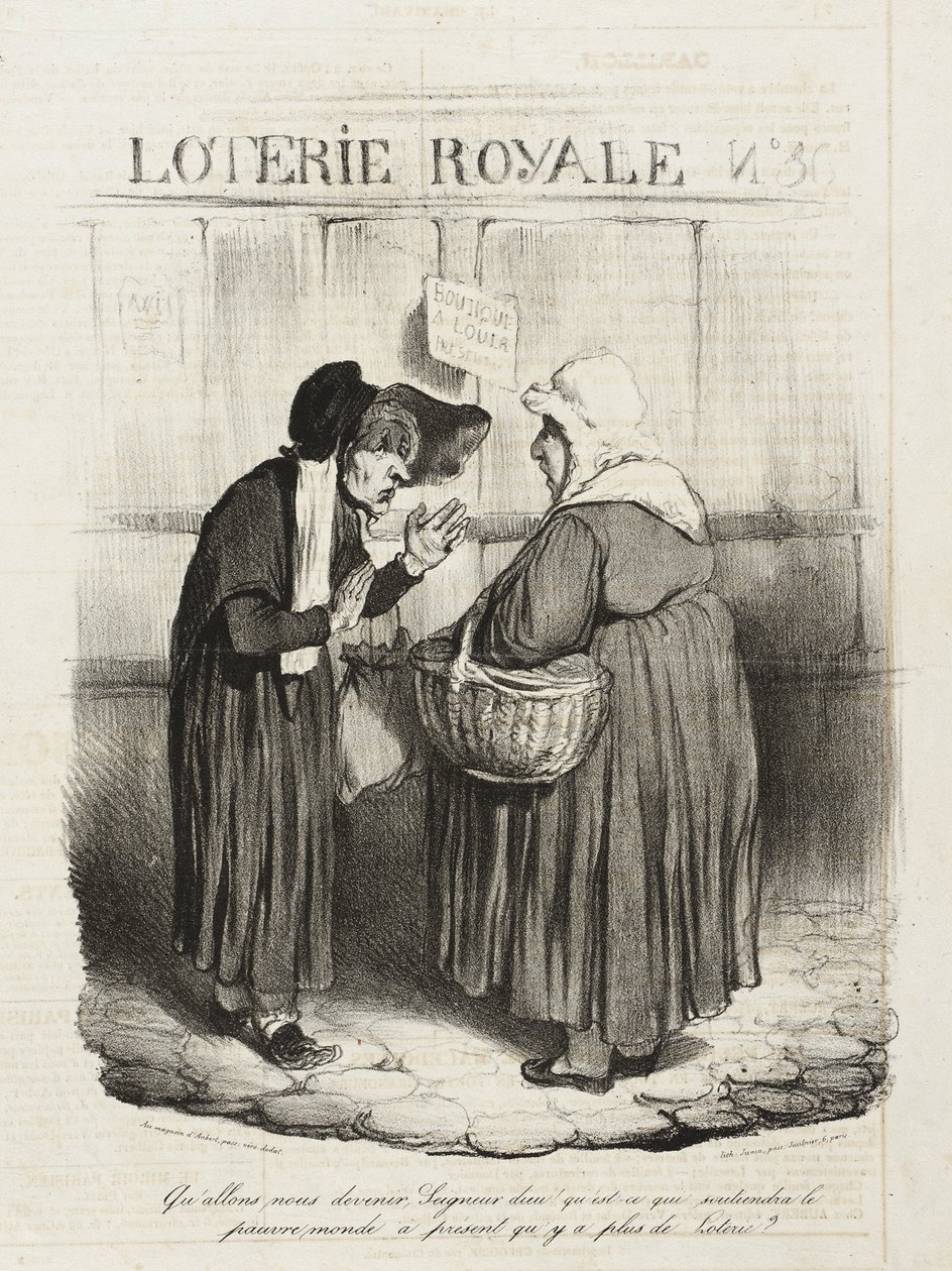 Was soll aus uns werden, Herrgott? Was wird die arme Welt noch aufrechterhalten... von Honoré Daumier