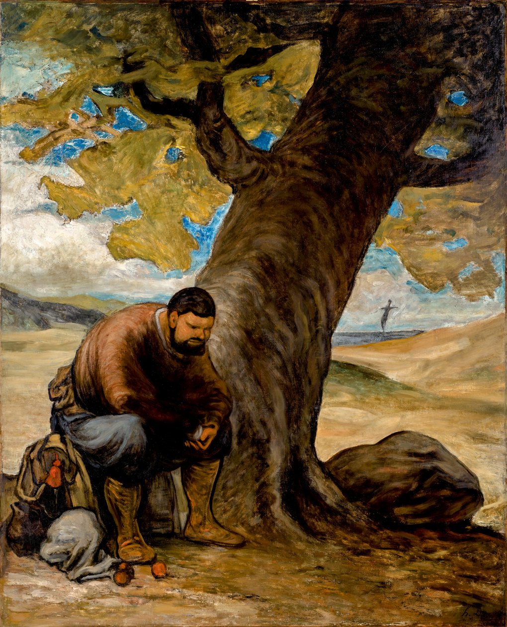Sancho Pansa, ruht unter einem Baum von Honoré Daumier