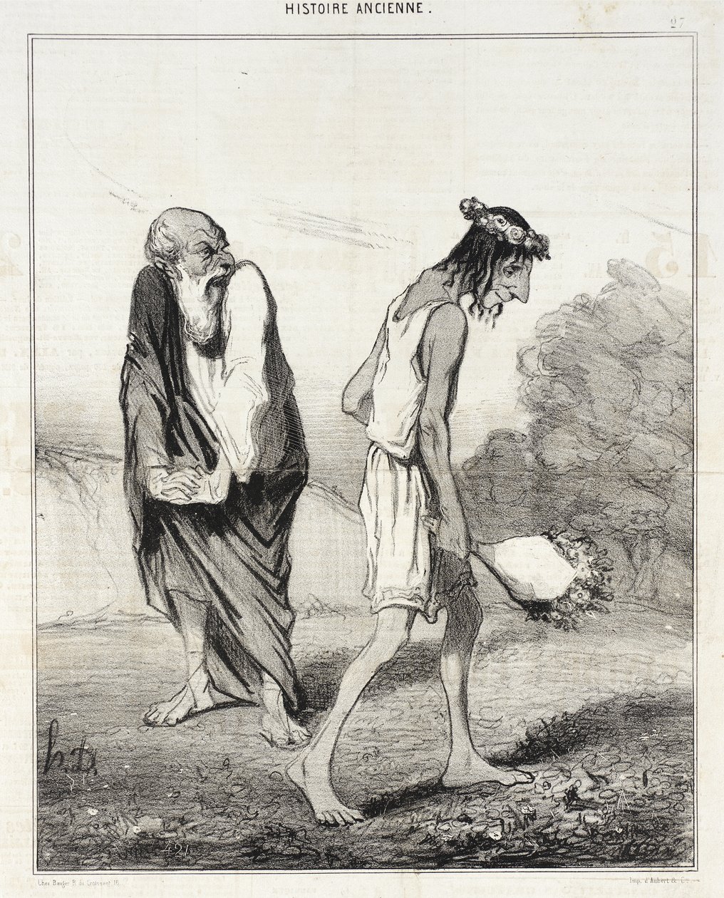 Telemach von der Liebe geplagt von Honoré Daumier