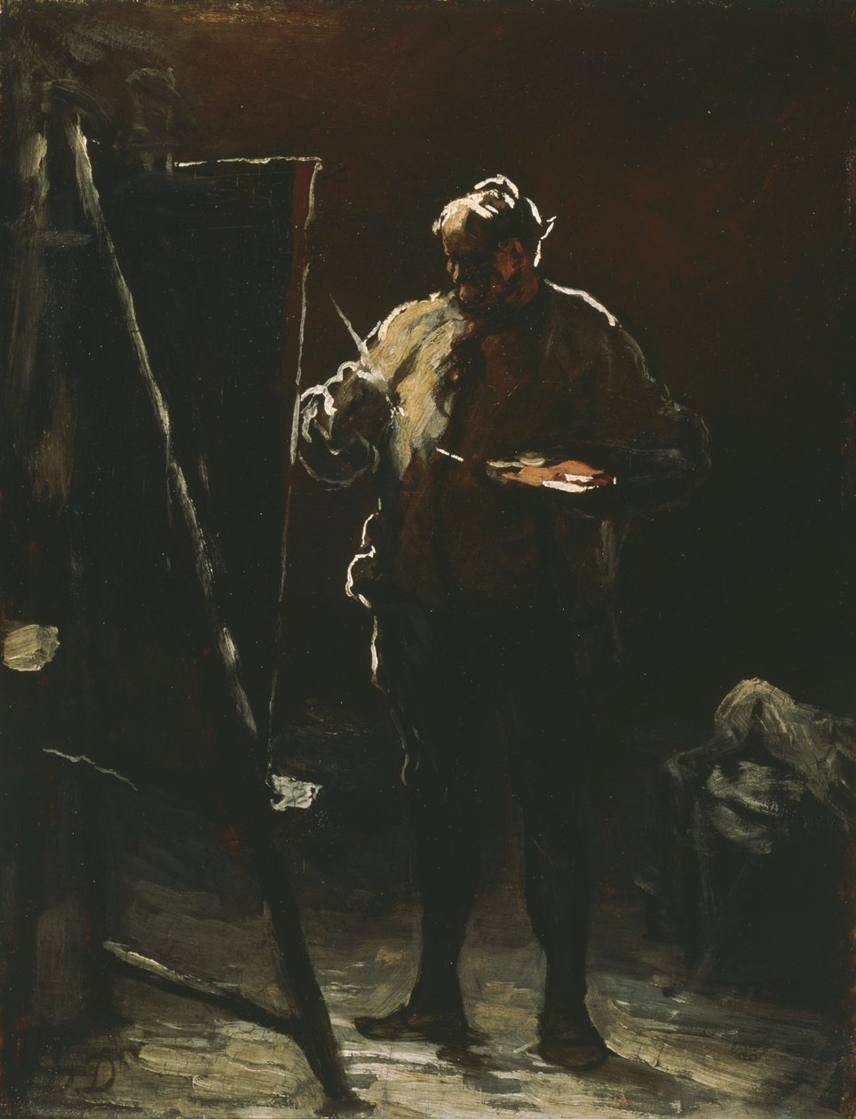 Der Maler an seiner Staffelei von Honoré Daumier