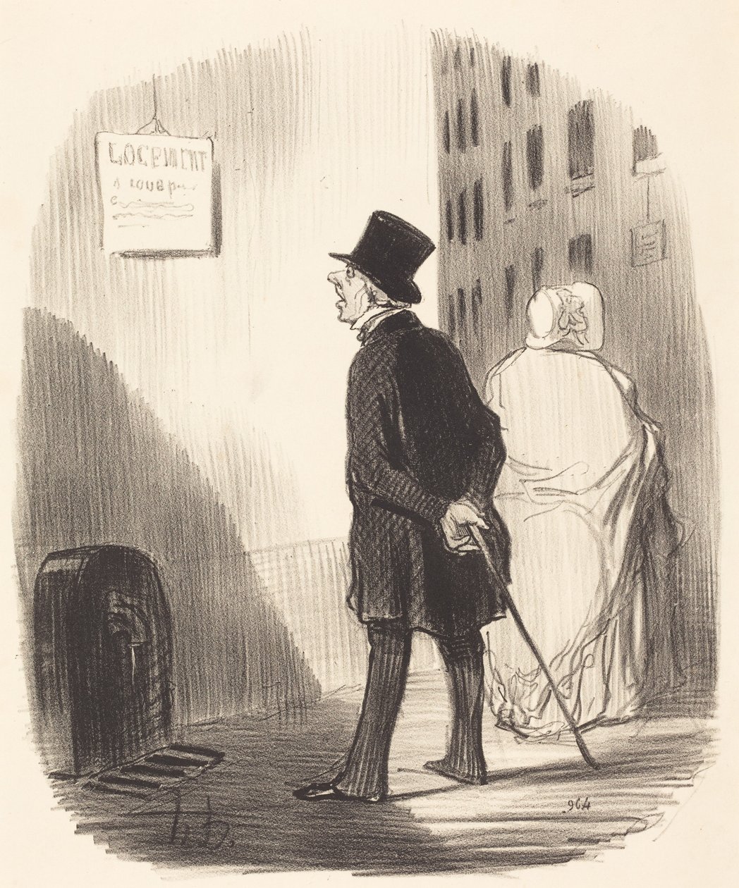 Schau, da ist ein Schild, das meine Frau übergeben hat... von Honoré Daumier