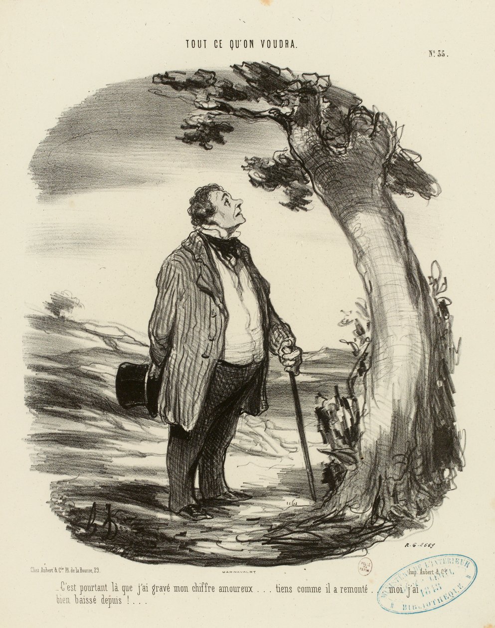 Alles, was man will, Nr. 35: Dabei habe ich doch genau dort mein Liebesmonogramm eingeritzt... von Honoré Daumier