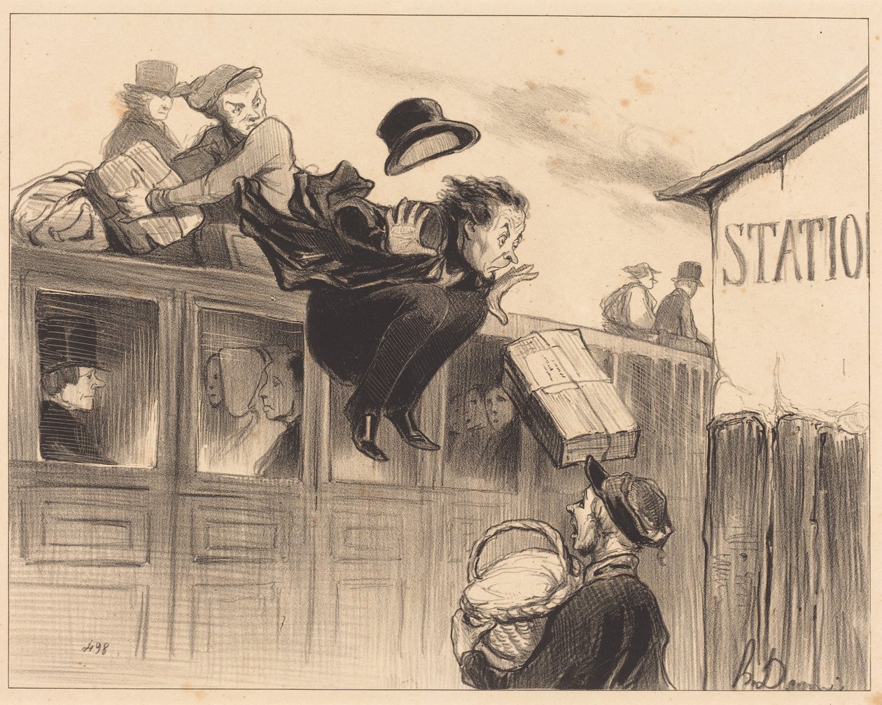 Dreißig Sekunden Station von Honoré Daumier