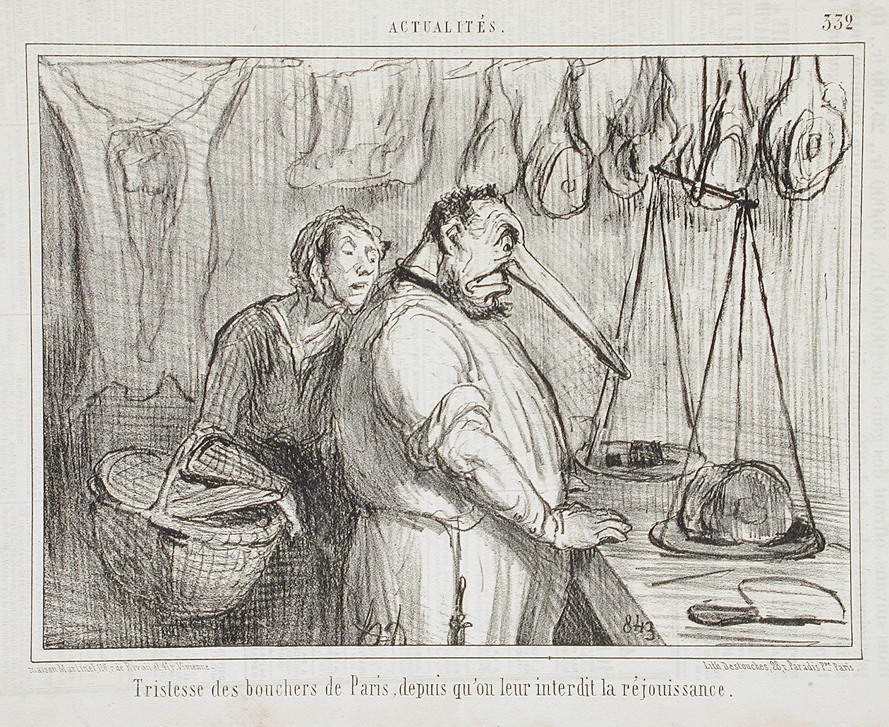 Traurigkeit der Pariser Metzger... von Honoré Daumier