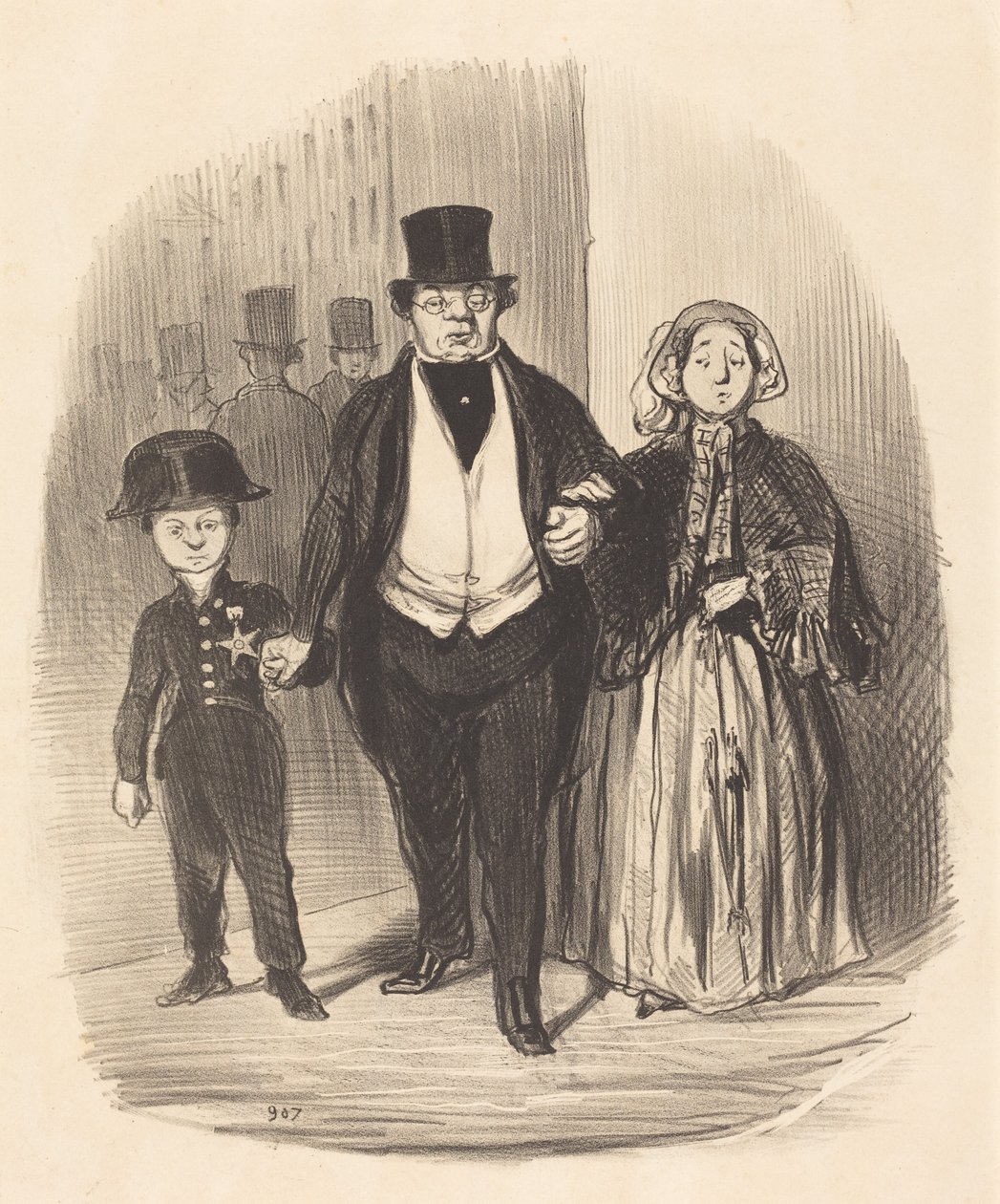Ein junger Mann, der die Hoffnung... der Familie Badinguet ist von Honoré Daumier