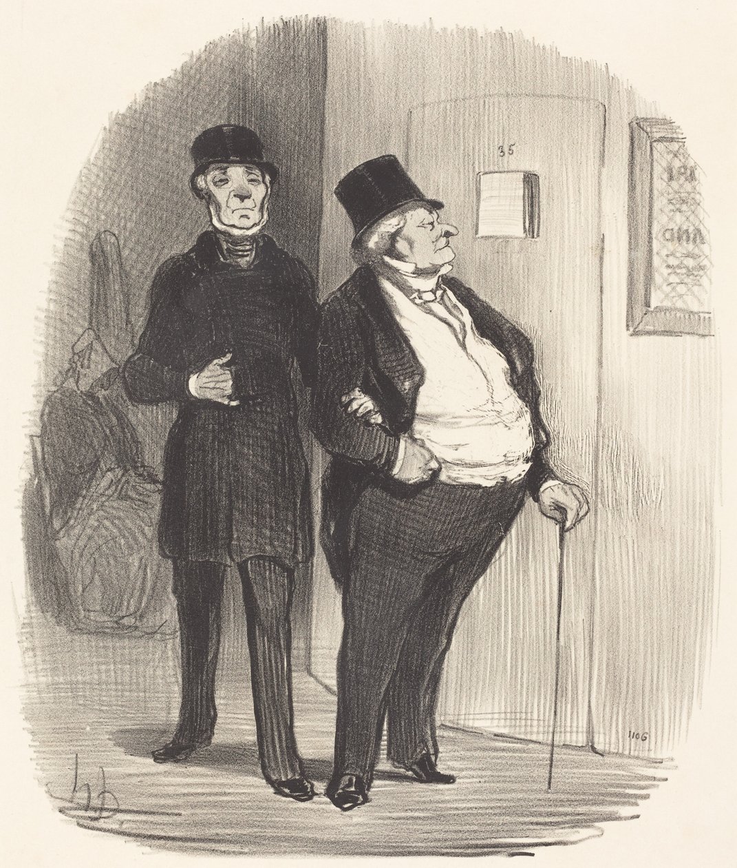 Ein Tag mit einer Benefizvorstellung... von Honoré Daumier