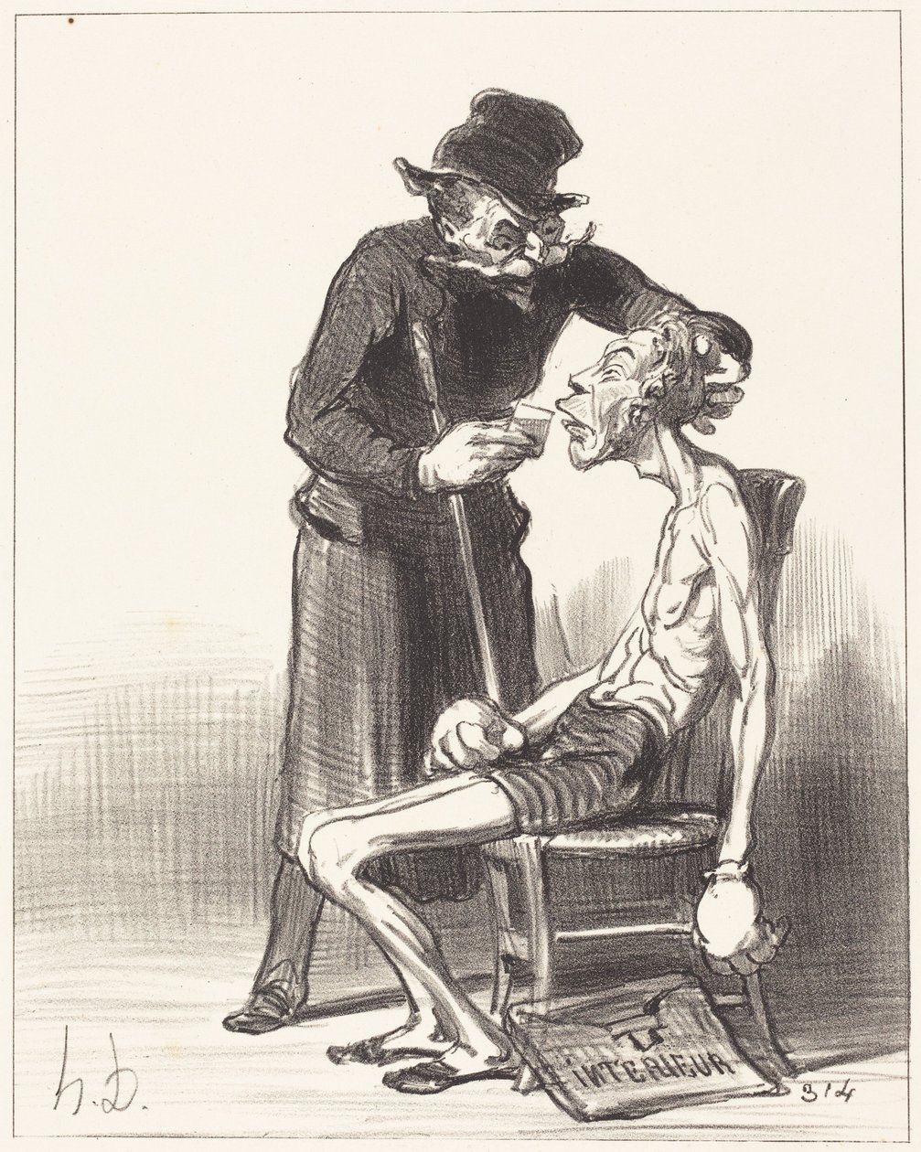 Ein unglücklicher Ringer von Honoré Daumier