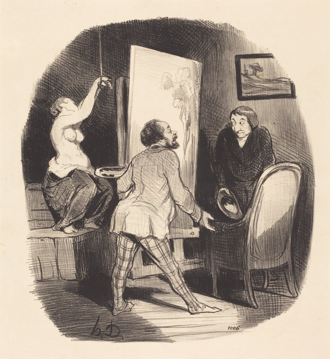 Eine schwierige Position von Honoré Daumier