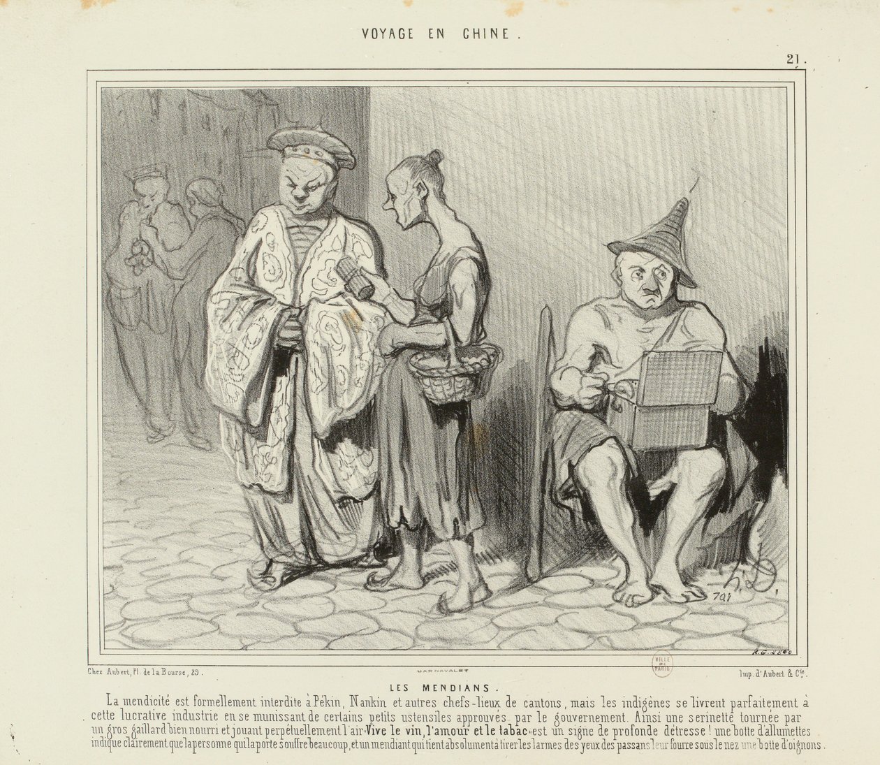 Reise nach China Nr. 21: Die Bettler. Das Betteln ist in Peking streng verboten... von Honoré Daumier