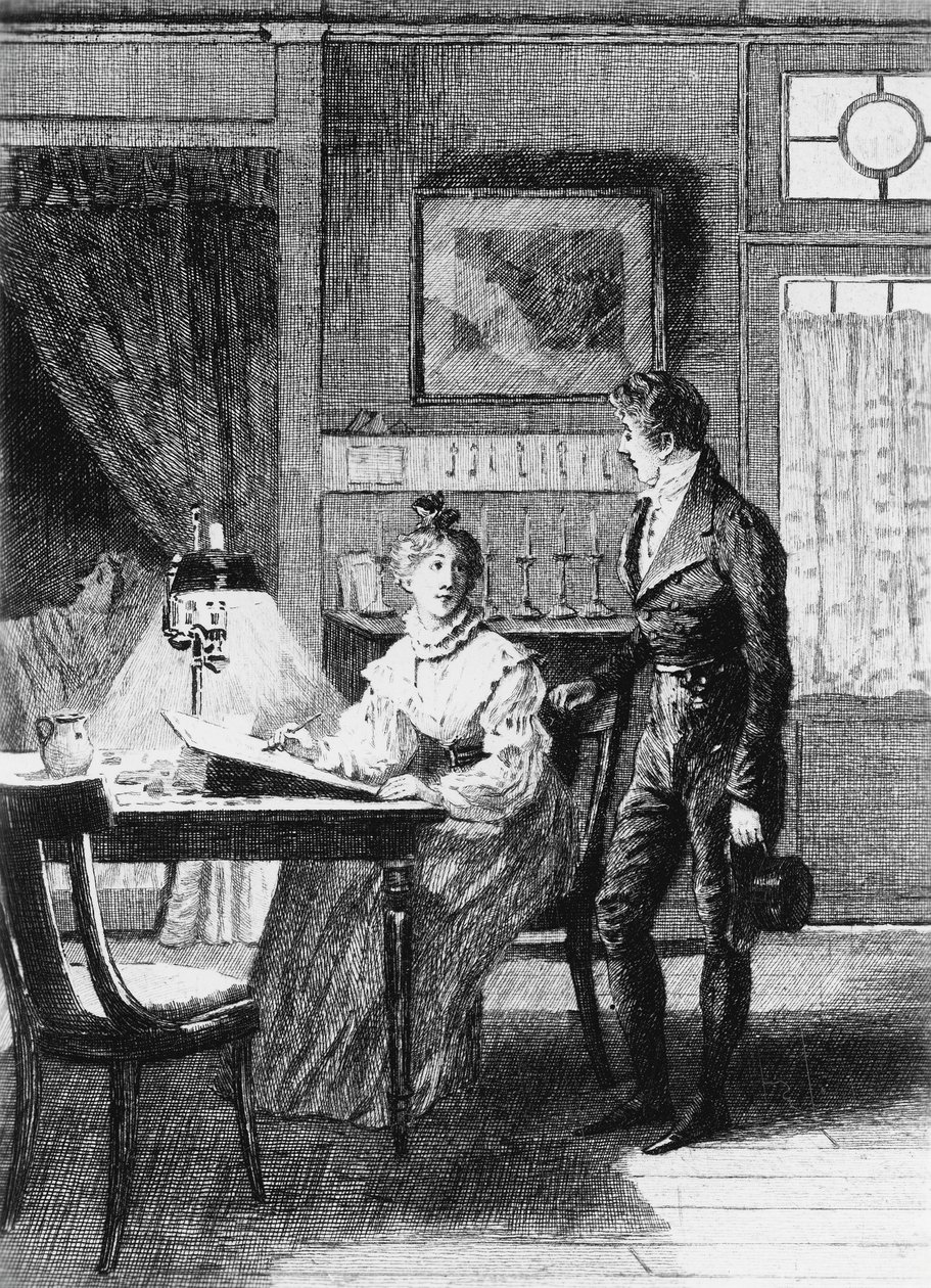 Illustration von Adrien Moreau für Das Chagrinleder von Honore de Balzac
