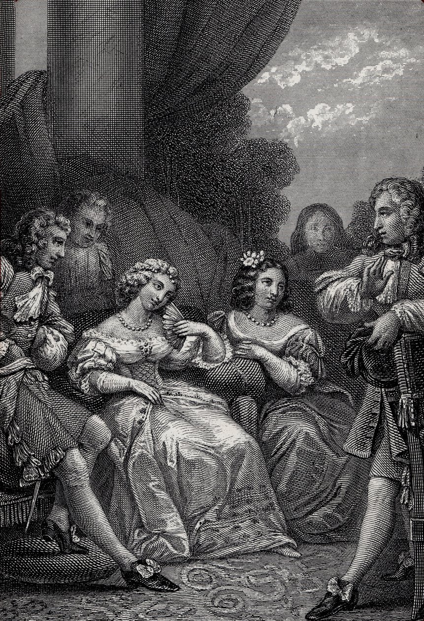 Der Menschenfeind oder der verliebte Melancholiker - Gravur aus „Werke“ von Jean-Baptiste Poquelin, genannt Molière von Emile Jean Horace Vernet