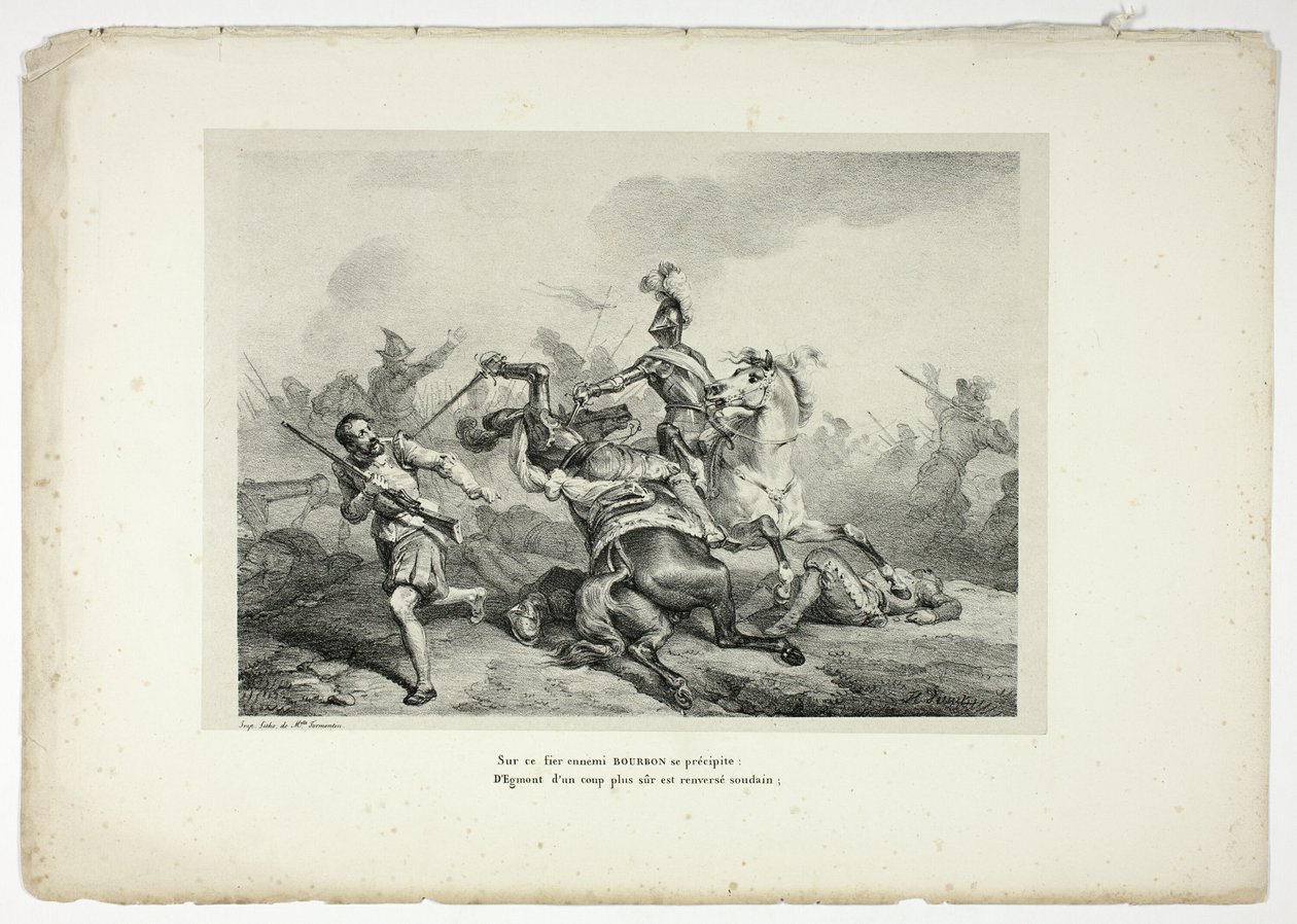 Sur ce fier ennemi BOURBON se précipite... von Horace Vernet
