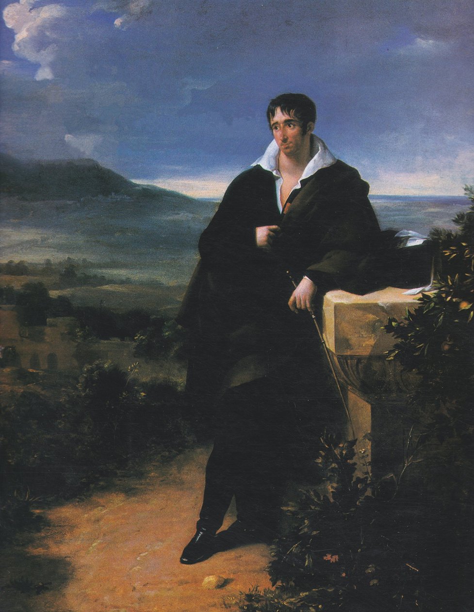 Porträt von Camille de Tournon in voller Länge in der römischen Landschaft von Hortense Haudebourt Lescot