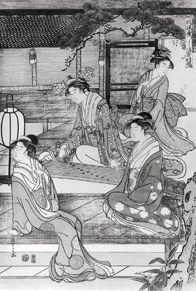 Frau, die Koto spielt von Hosoda Eishi