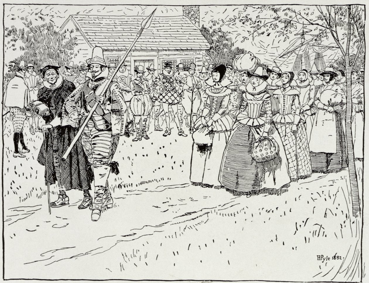 Die Ankunft der jungen Frauen in Jamestown, 1621, aus Harper