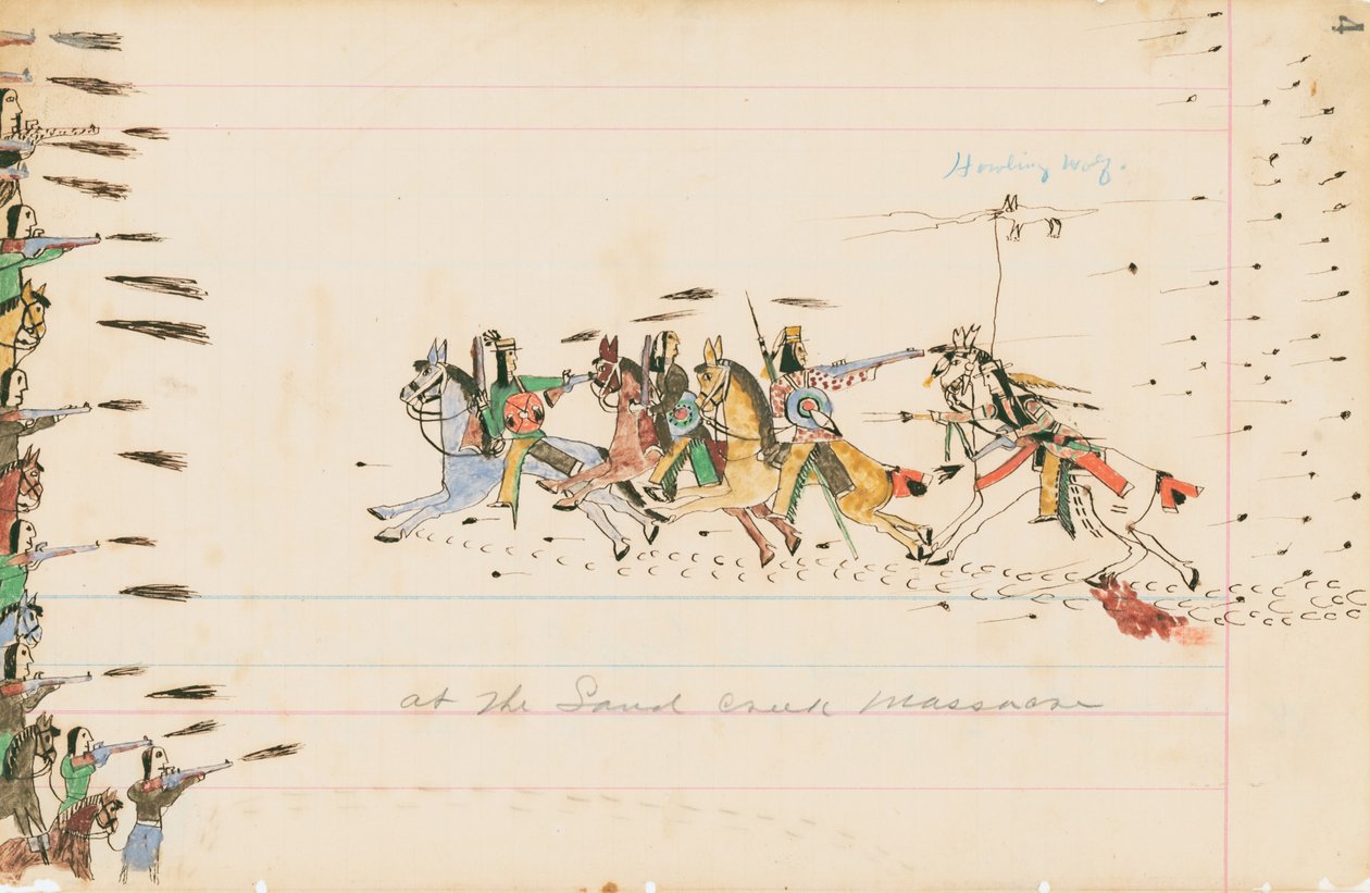 Beim Sand-Creek-Massaker, 1874-75 von Howling Wolf