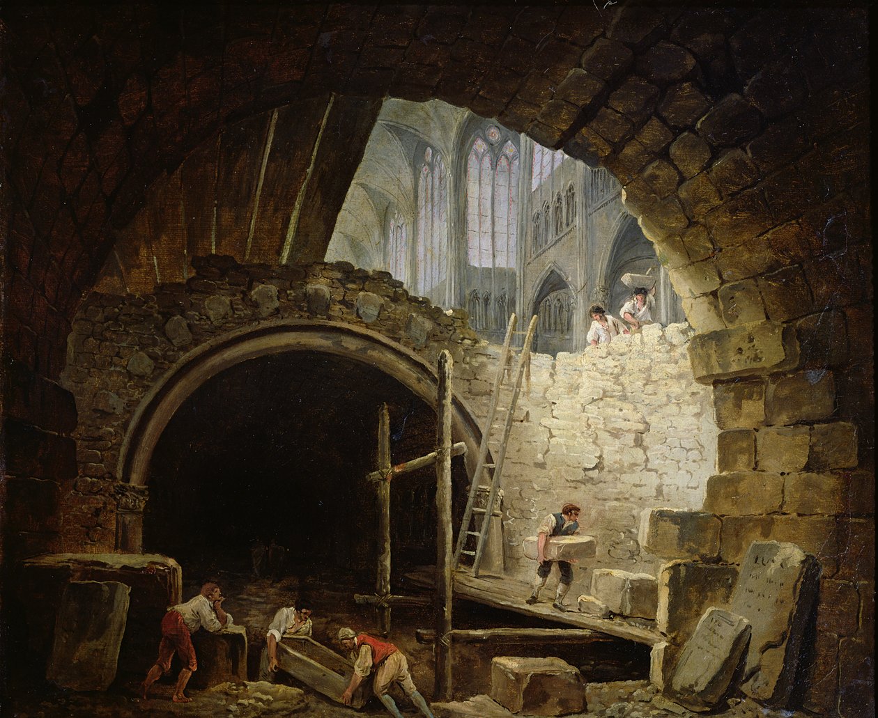 Plünderung der königlichen Gewölbe in St. Denis im Oktober 1793 von Hubert Robert
