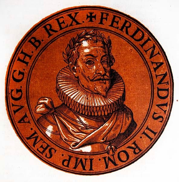 Medallionporträt von Ferdinand II., Heiliges Römisches Reich von Hubert (after) Goltzius