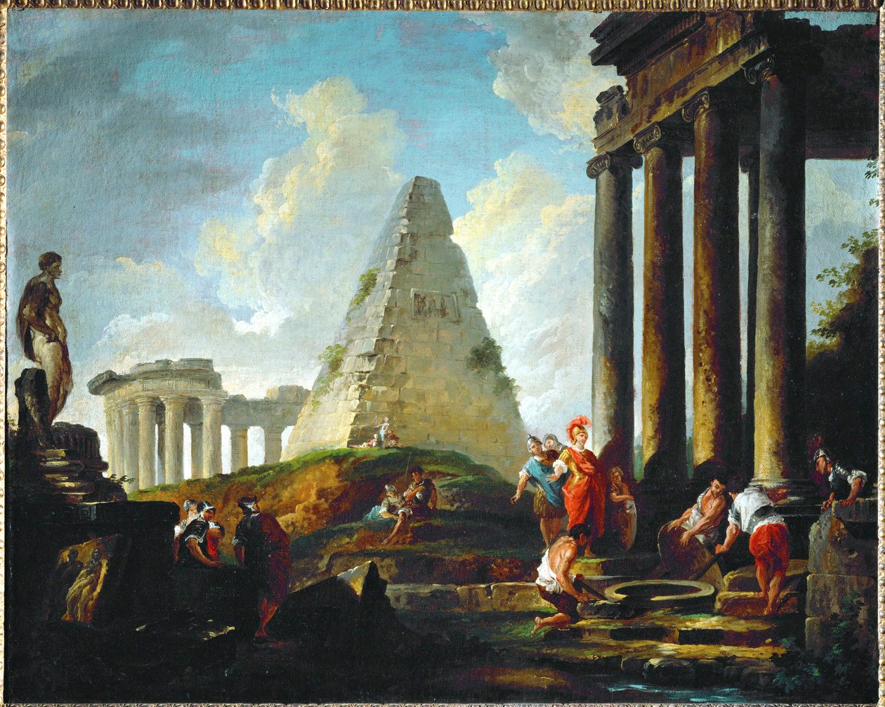 Alexander der Große vor dem Grab von Achilles von Hubert (circle of) Robert
