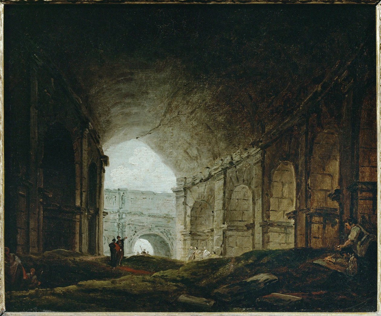 Innenansicht des Kolosseums, Rom von Hubert (circle of) Robert
