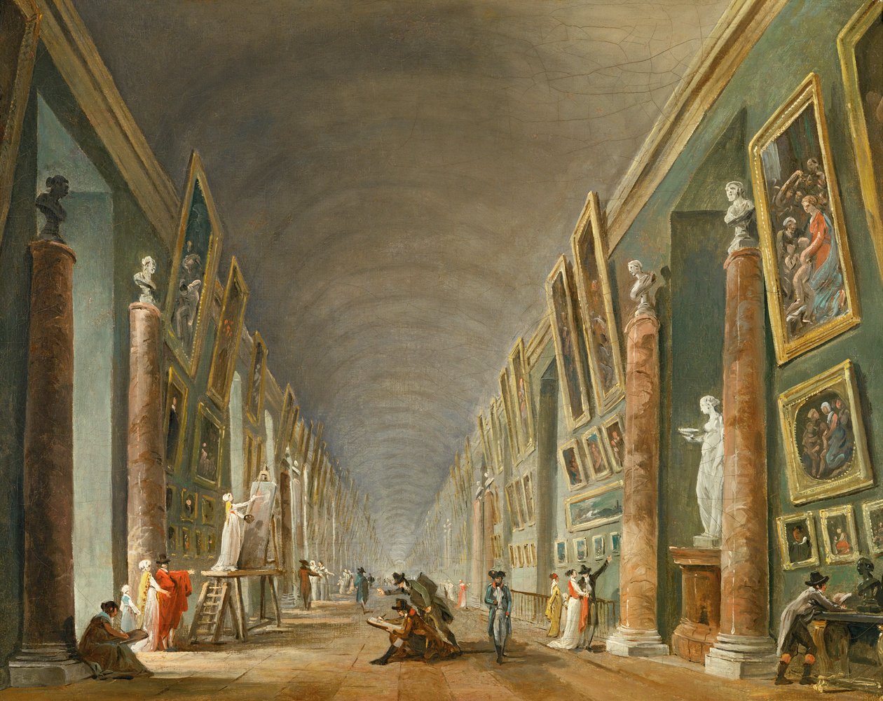 Die große Galerie des Louvre zwischen 1801 und 1805 von Hubert (circle of) Robert