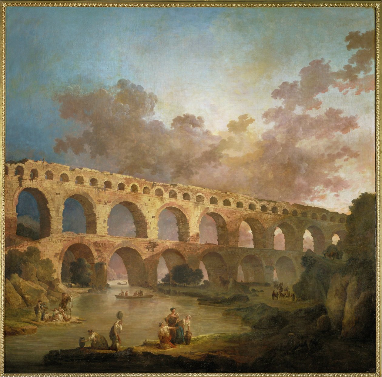 Die Pont du Gard. Das römische Aquädukt über den Fluss Gard von Hubert (circle of) Robert