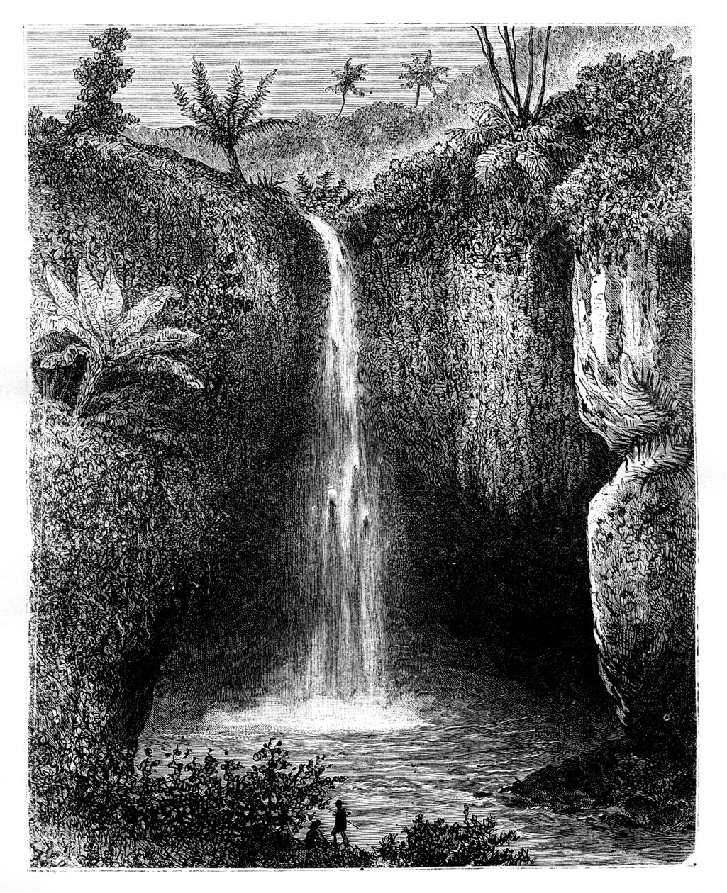 Fall des Flusses, Tondano, Indonesien, 19. Jahrhundert von Hubert Clerget