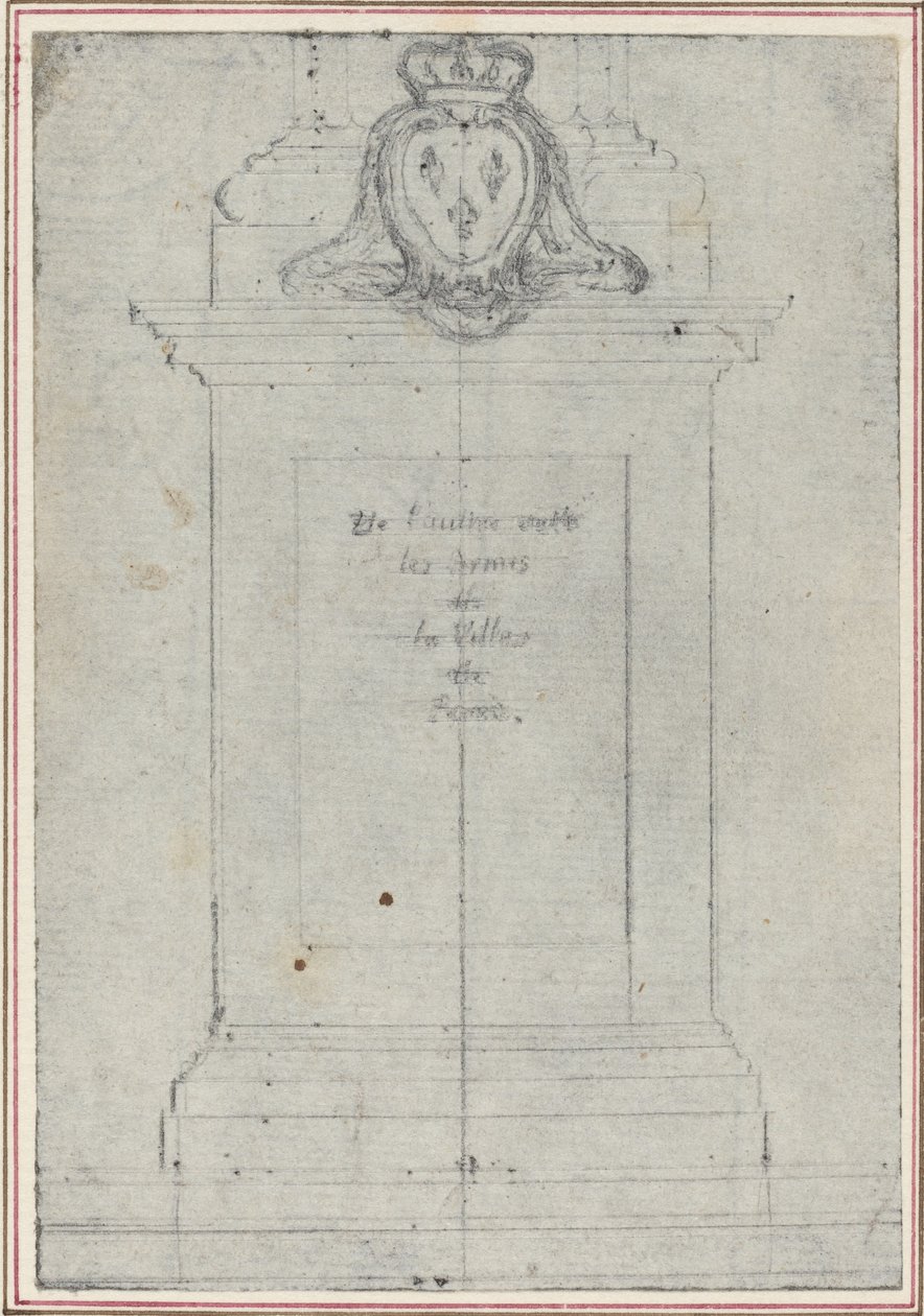 Ein Sockel mit den Waffen des Königs von Frankreich von Hubert Francois Gravelot