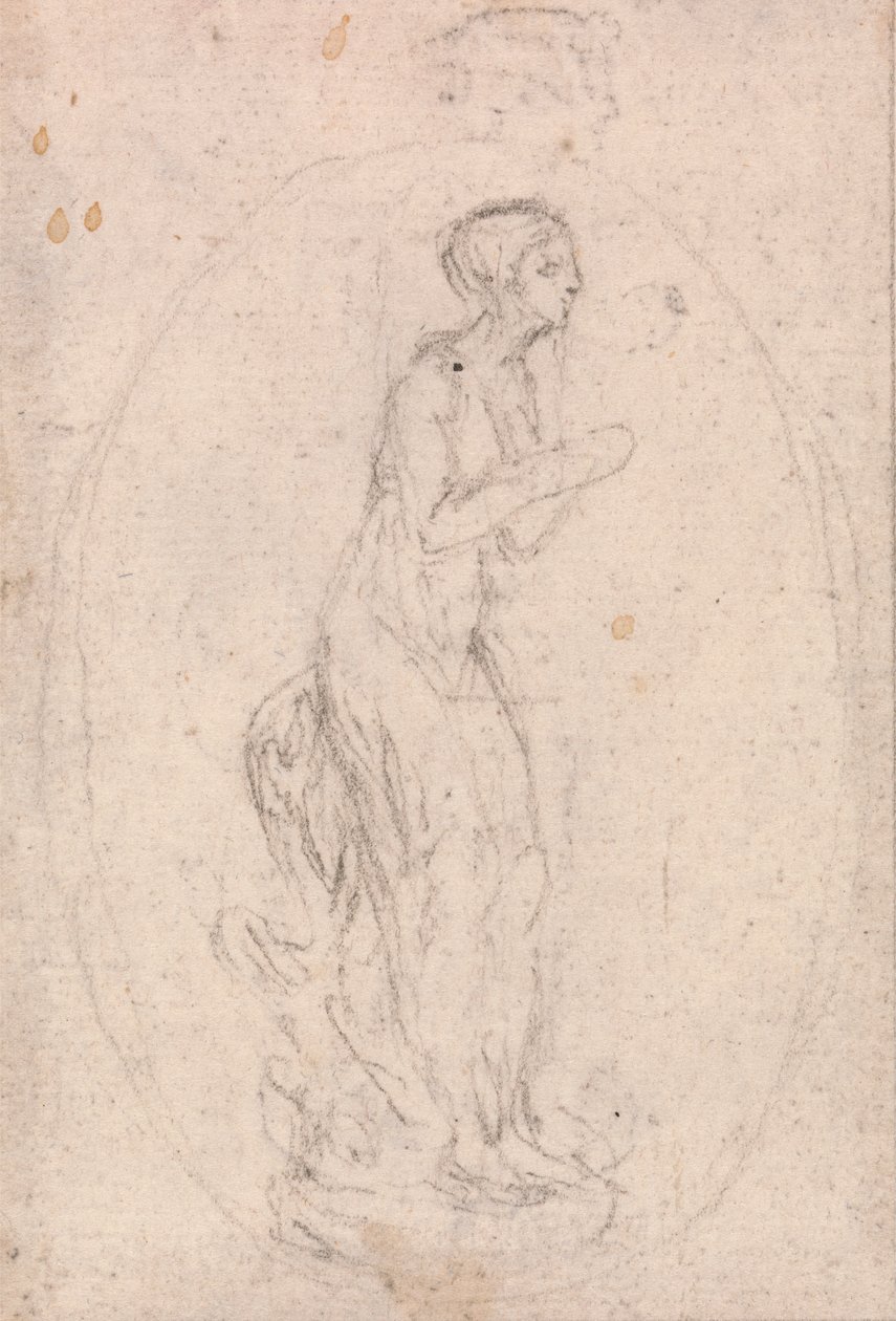 Entwurf für ein Medaillon: Figur einer Frau von Hubert Francois Gravelot