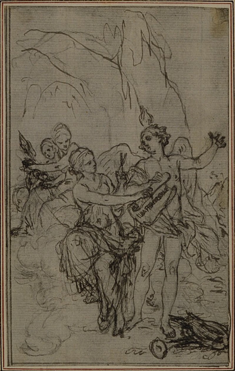 Studie: Vignette-Frontispiz für Lucains "La Pharsale" von Hubert Francois Gravelot