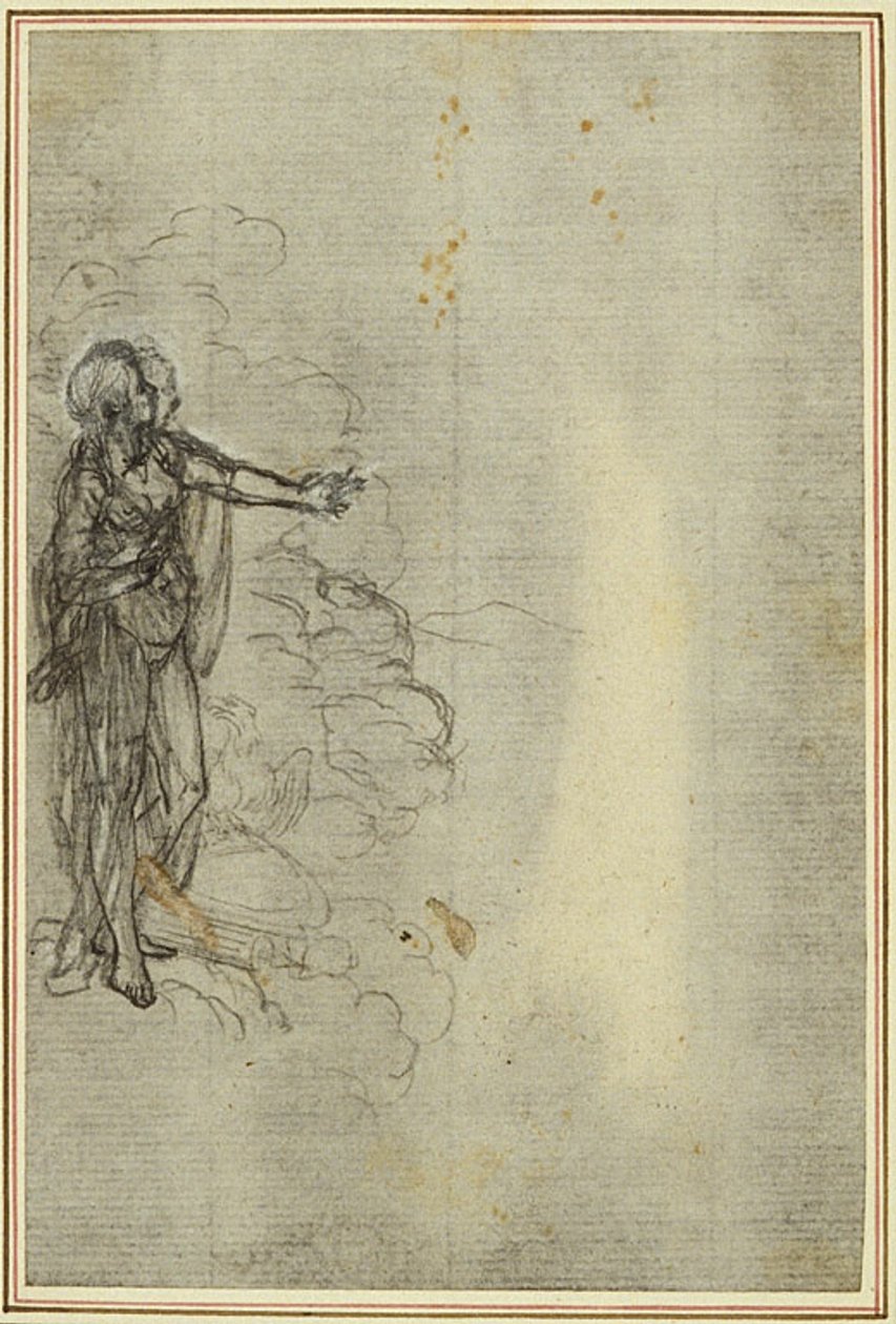 Studie zu Lucains "La Pharsale", Canto I, Stehende weibliche Figur von Hubert Francois Gravelot