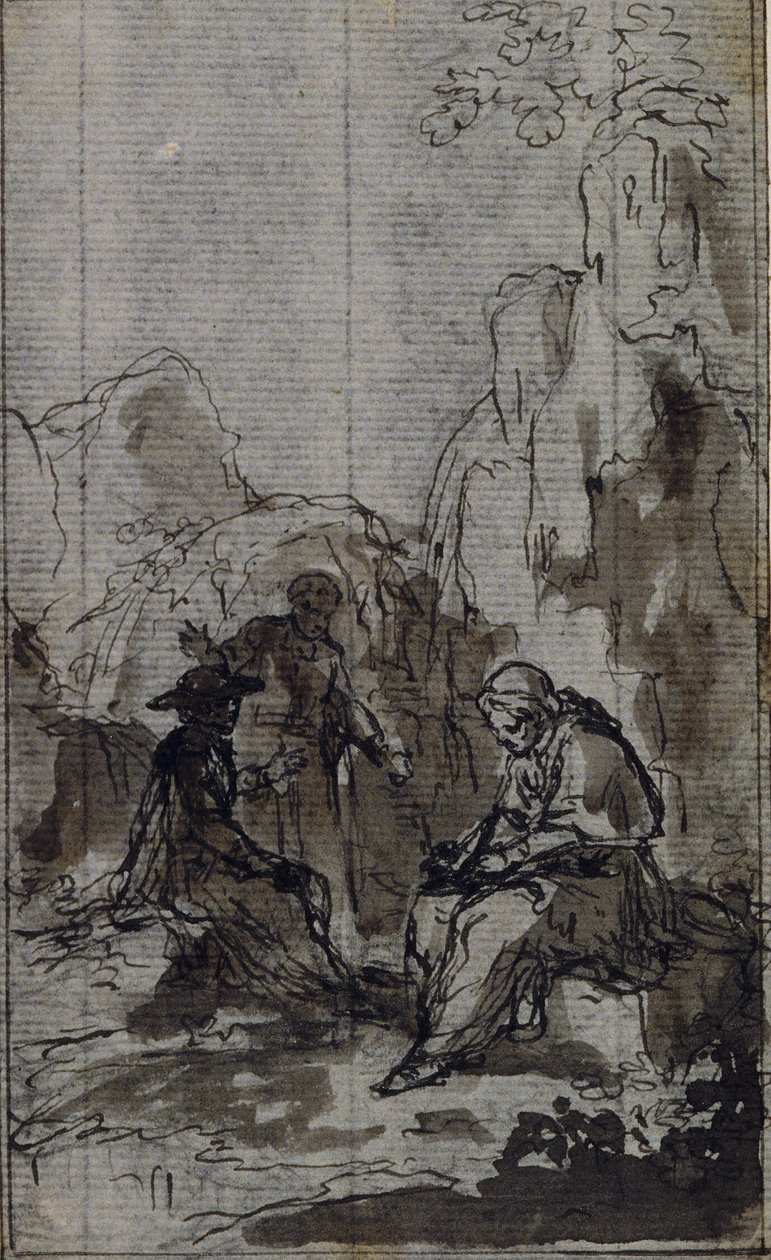 Studie für Vignette in Abbé Dinouarts "Vie du Venerable don Juan de Palafox", S. 391 von Hubert Francois Gravelot