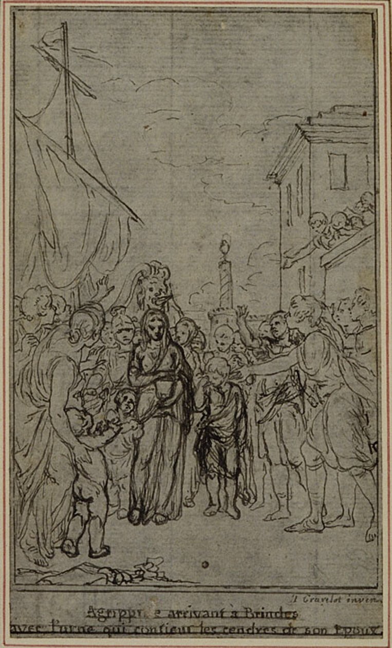 Studie für eine Illustration in Tacitus "Tibère, ou Les Six Premiers Livres des Annales", Buch III, Band 2, 2. Studie von Hubert Francois Gravelot