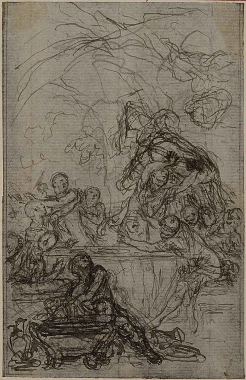 Studie für eine Illustration in Tacitus "Tibère, ou Les Six Premiers Livres des Annales", Buch IV, Band 2, 1. Studie von Hubert Francois Gravelot
