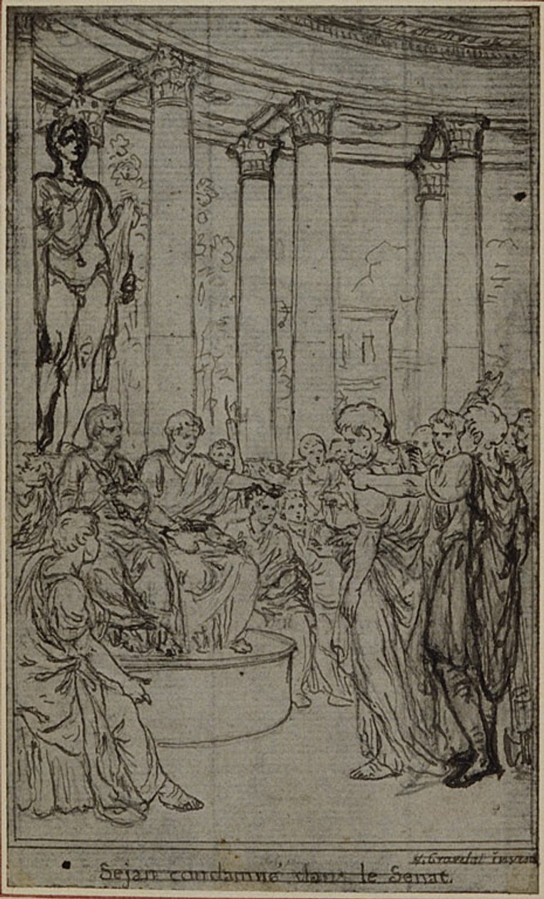 Studie für eine Illustration in Tacitus "Tibère, ou Les Six Premiers Livres des Annales", Buch V, Bd. 3, 2. Studie von Hubert Francois Gravelot