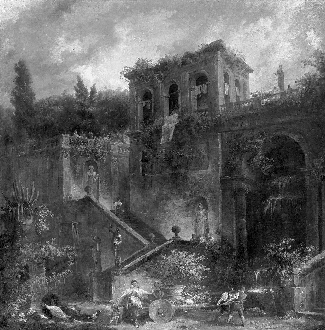 Aufgang der Farnesischen Gärten auf dem Palatin von Hubert Robert