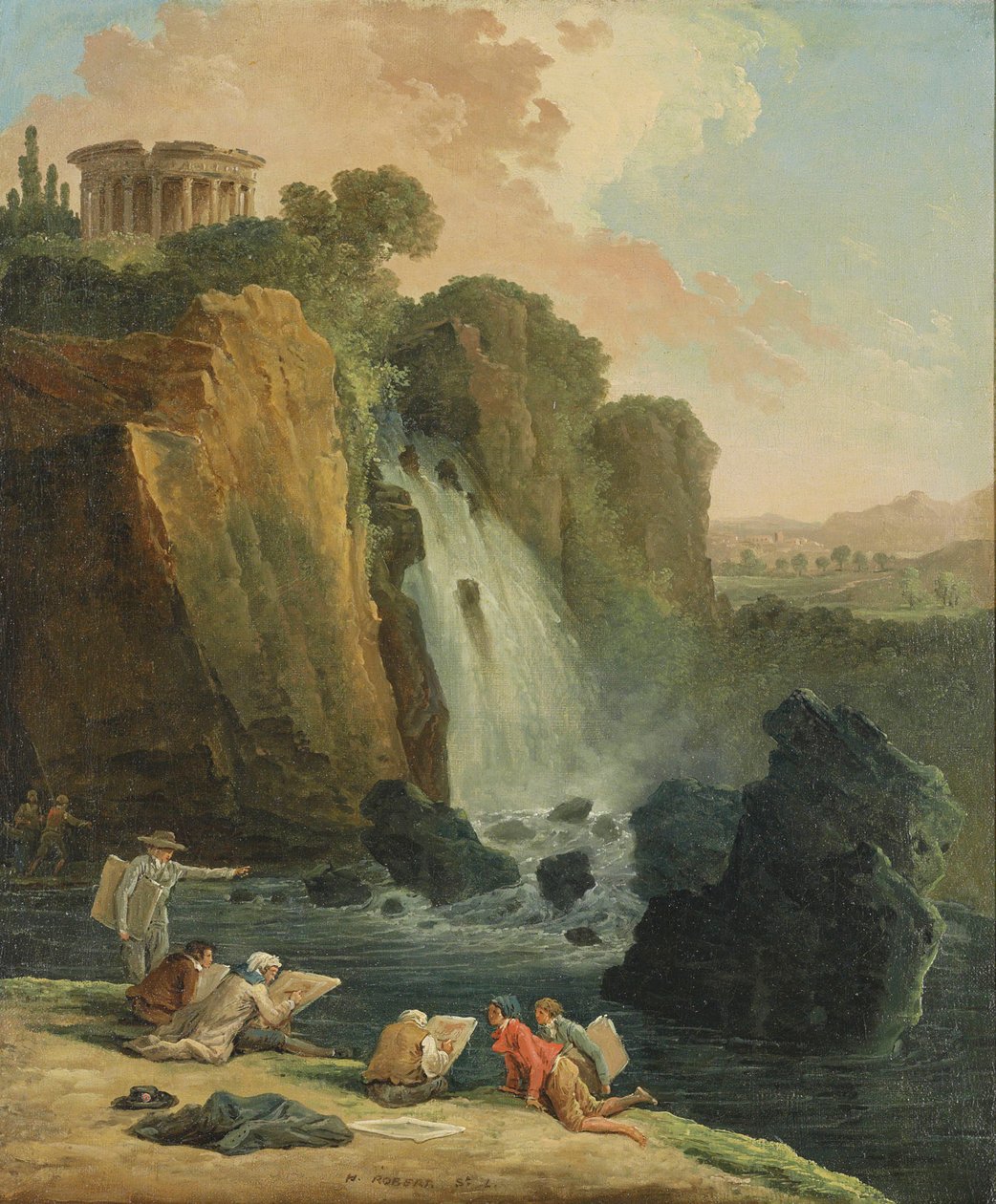 Zeichner in Tivoli von Hubert Robert