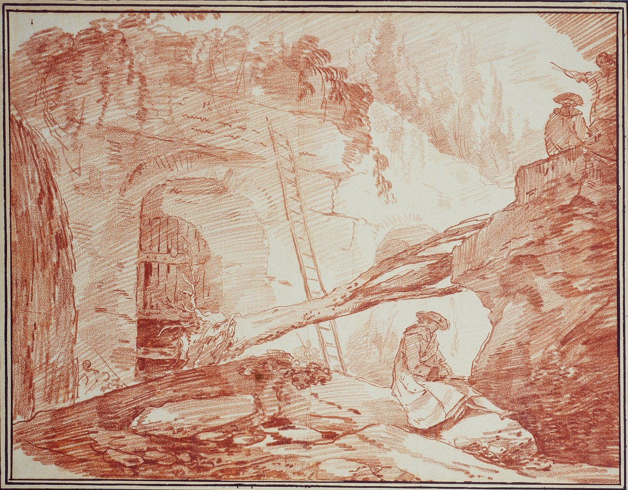 Zeichner in den Ruinen des Palatin von Hubert Robert
