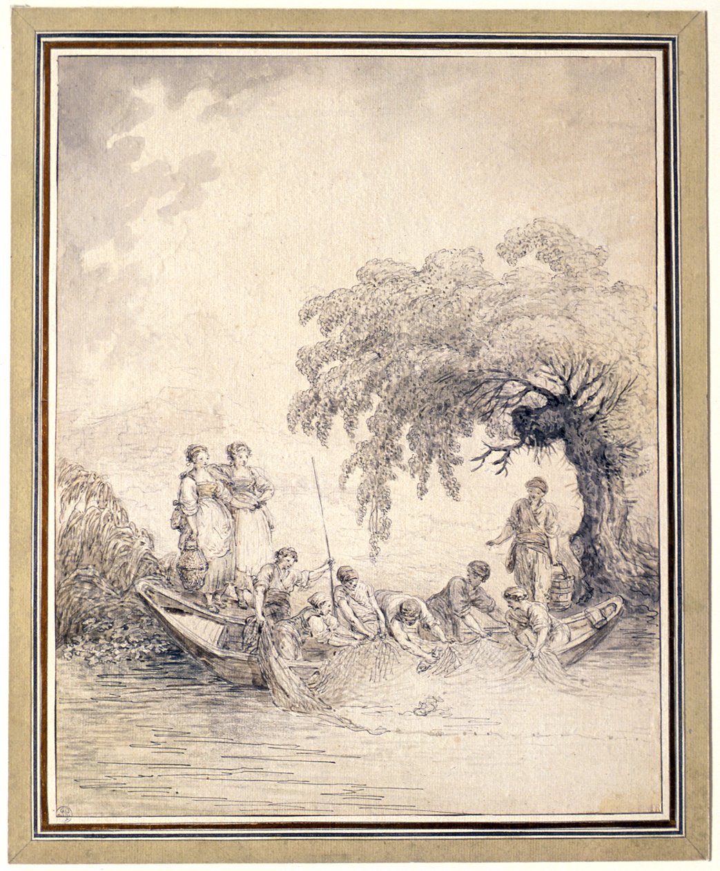 Fischer ziehen ihr Netz ein von Hubert Robert