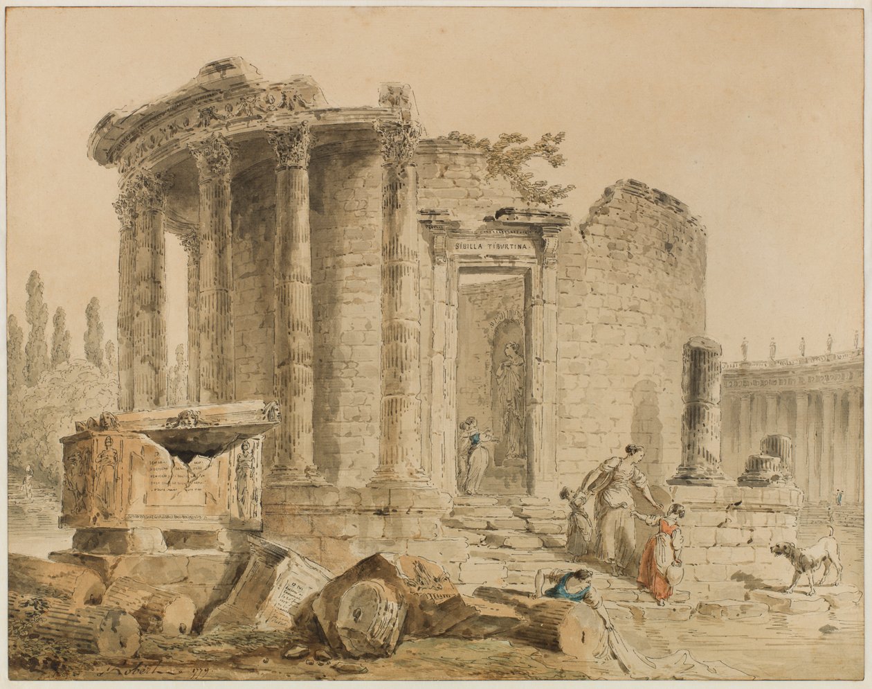 Der Tempel der Tiburtinischen Sibylle: Erinnerung an den Tempel der Sibylle in Tivoli von Hubert Robert