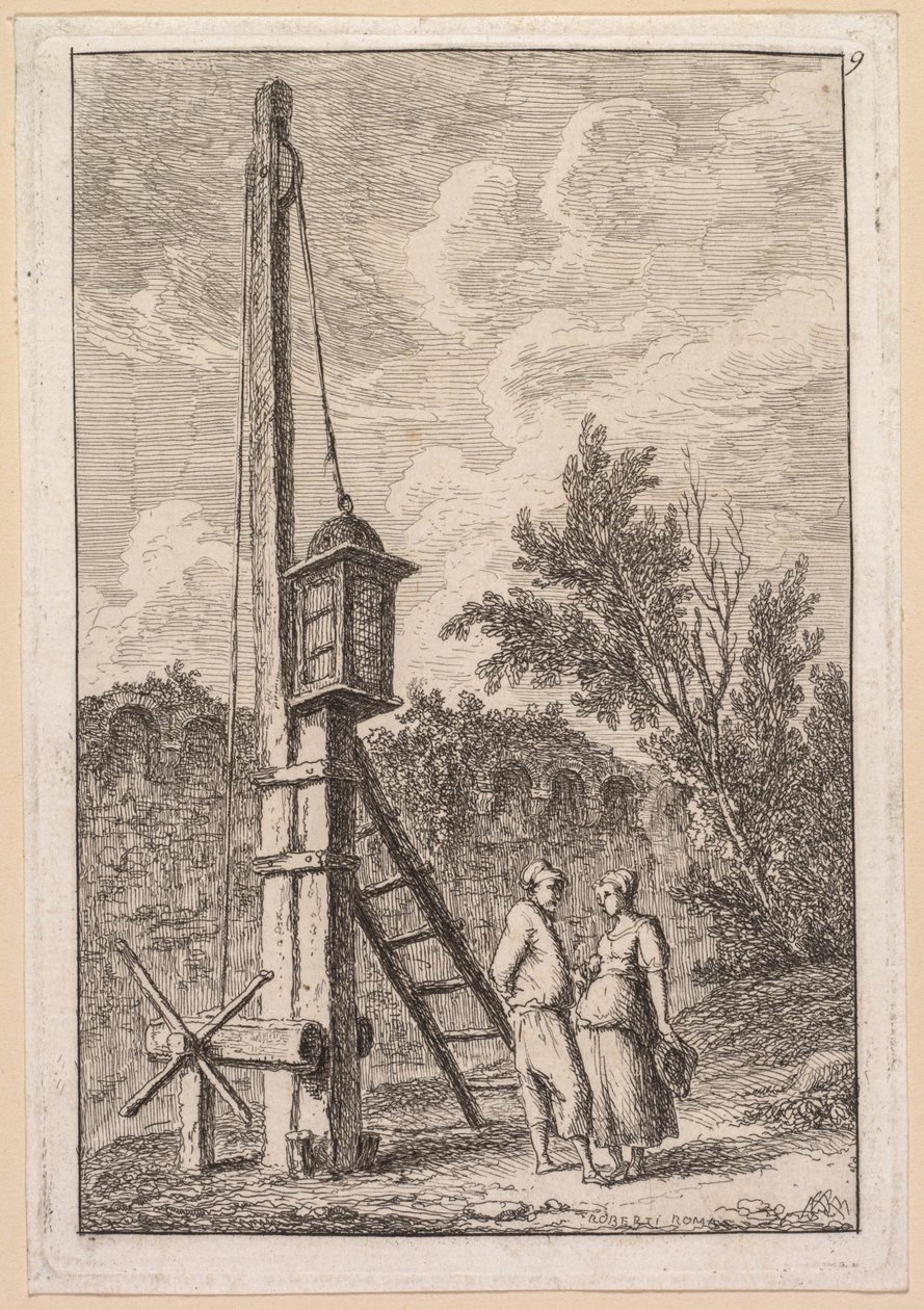 Les Soirées de Rome: Le Poteau von Hubert Robert
