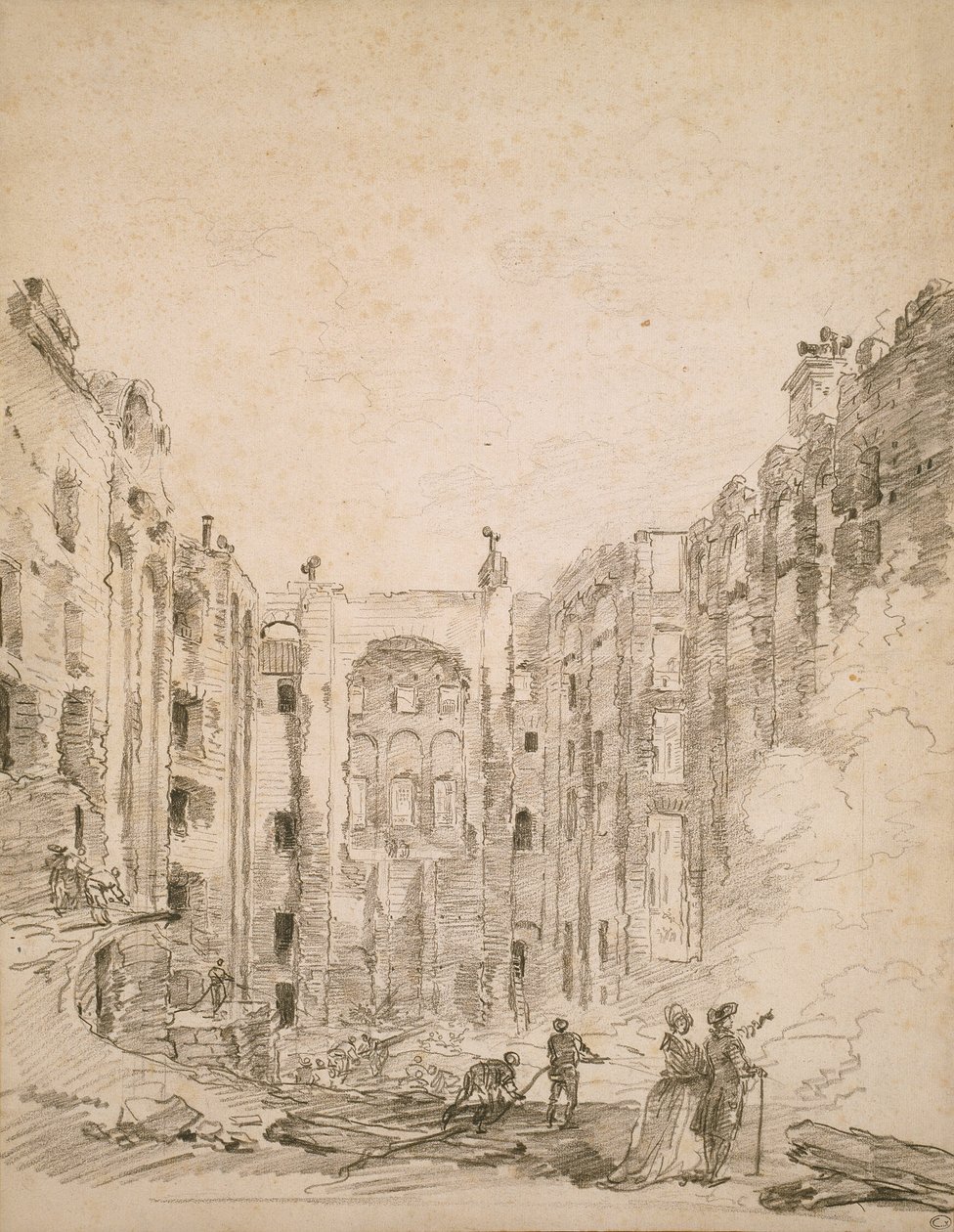 Ruinen der Oper nach dem Brand von 1781 von Hubert Robert