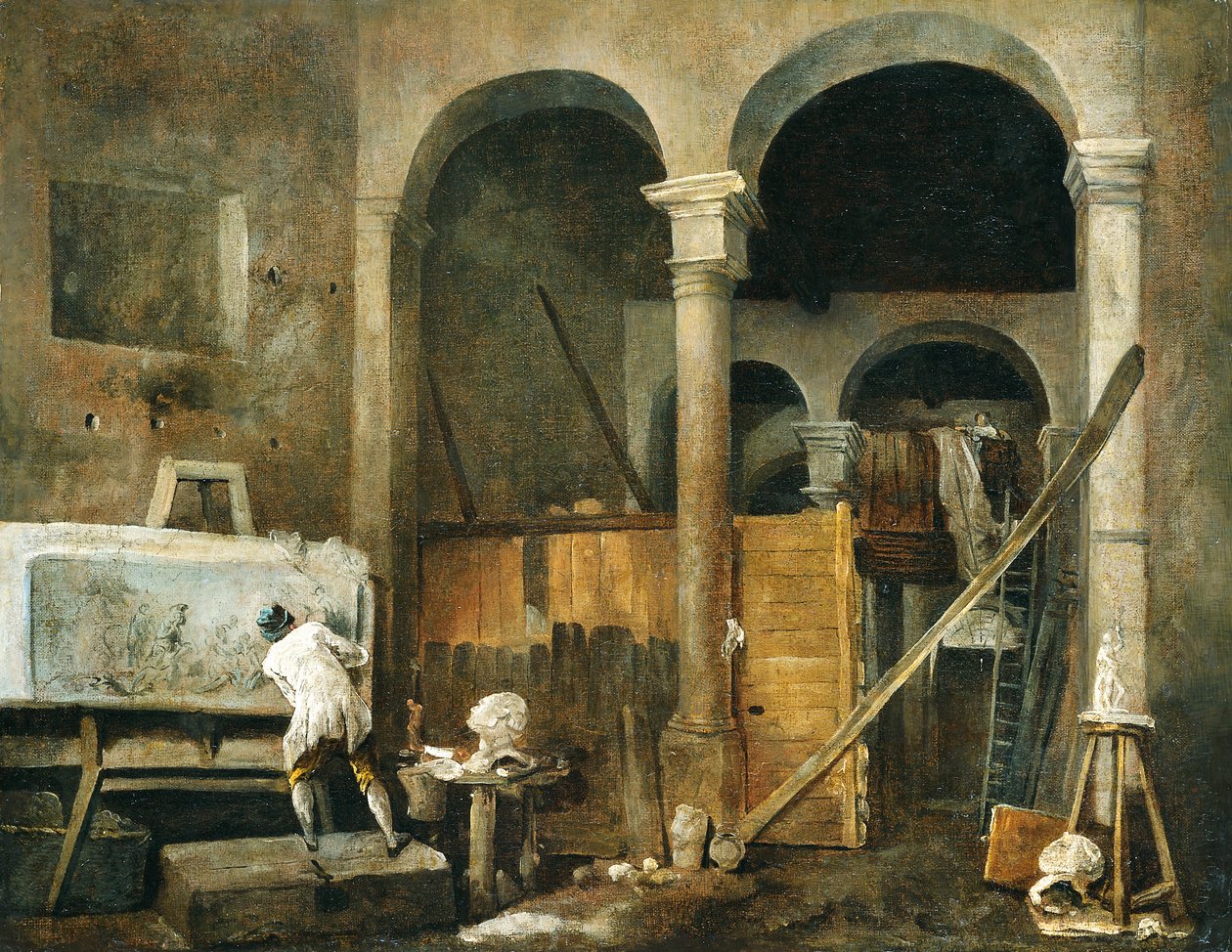 Das Atelier des Künstlers von Hubert Robert