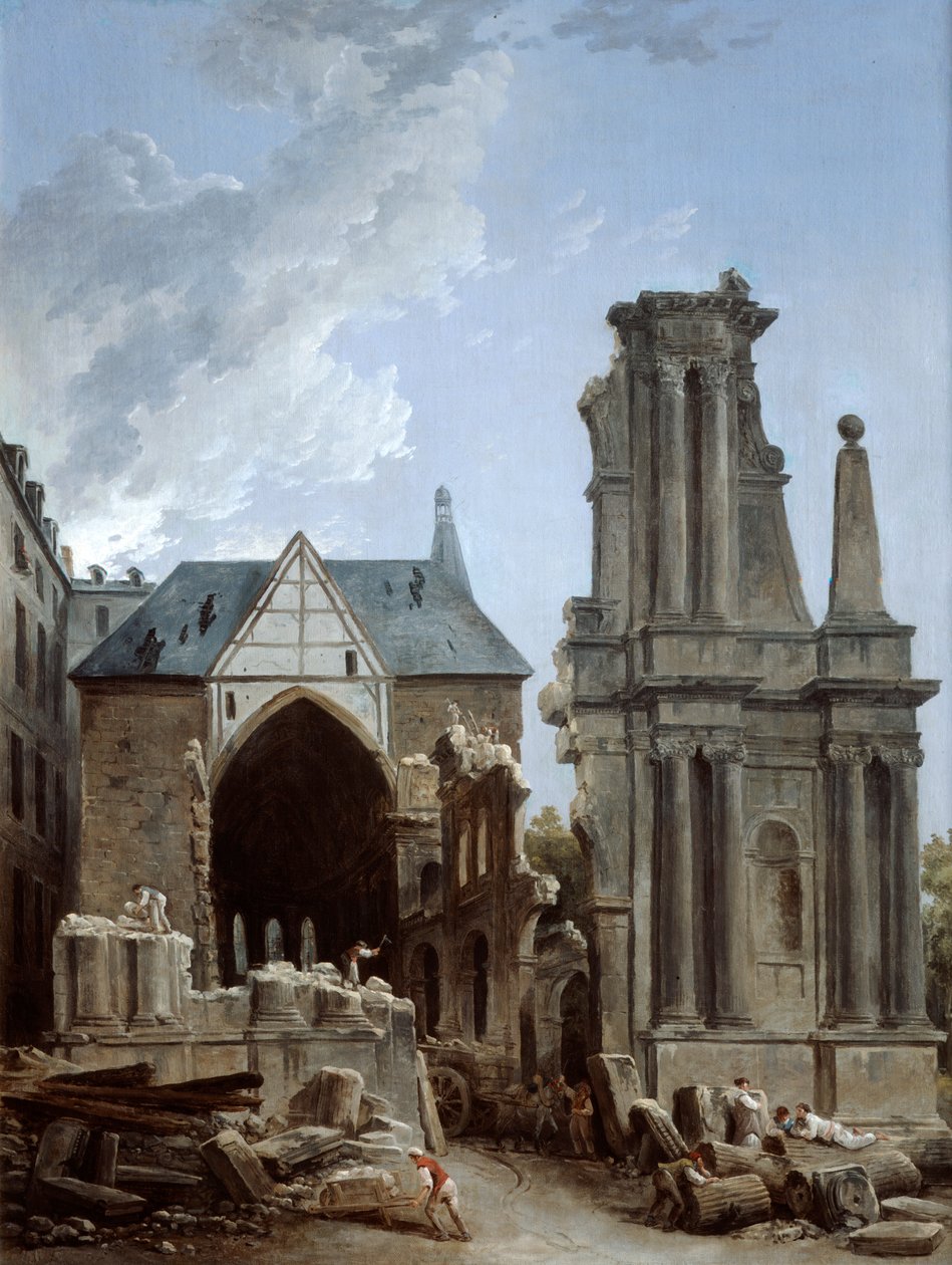 Der Abriss der Kirche der Feuillants, 1805 von Hubert Robert