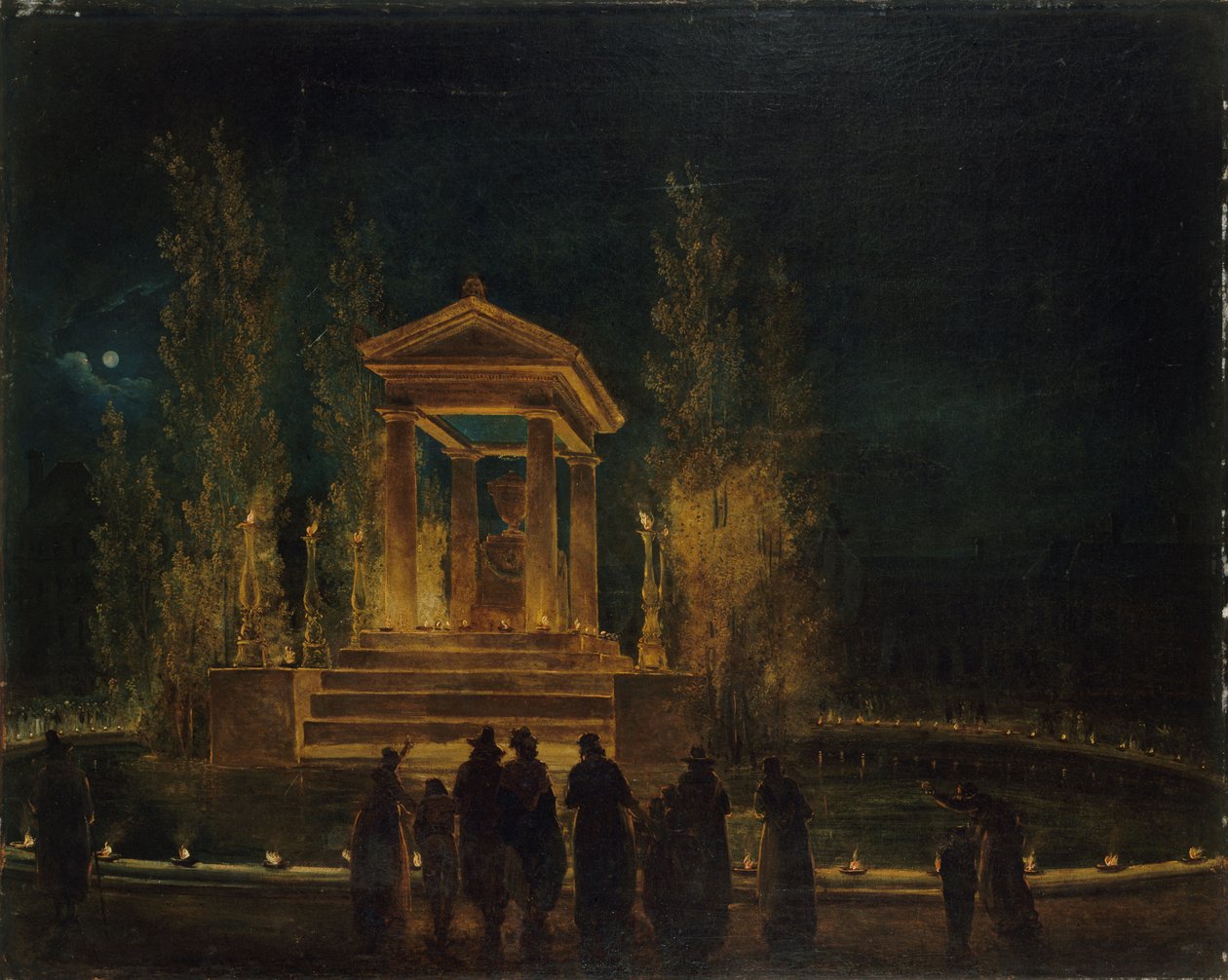 Das provisorische Mausoleum von Jean-Jacques Rousseau, ca. 1794 von Hubert Robert